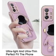 thumbnail image 3 of Compatible with Xiaomi 11T Pro Case Silicone TPU Plating, Xiaomi 11T Cases Cute Astronaut Pattern Phone Case with Stand (Purple), 3 of 13