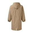 thumbnail image 6 of Razzly Women Loose Comfortable Hooded Coat Outwear Womens Elegant Windbreaker Wild Winter Women's Coat Womens Rain Proof Jacket Windbreaker Fashion Women Out Dry Jacket Windbreaker Coat(Beige,3XL), 6 of 6