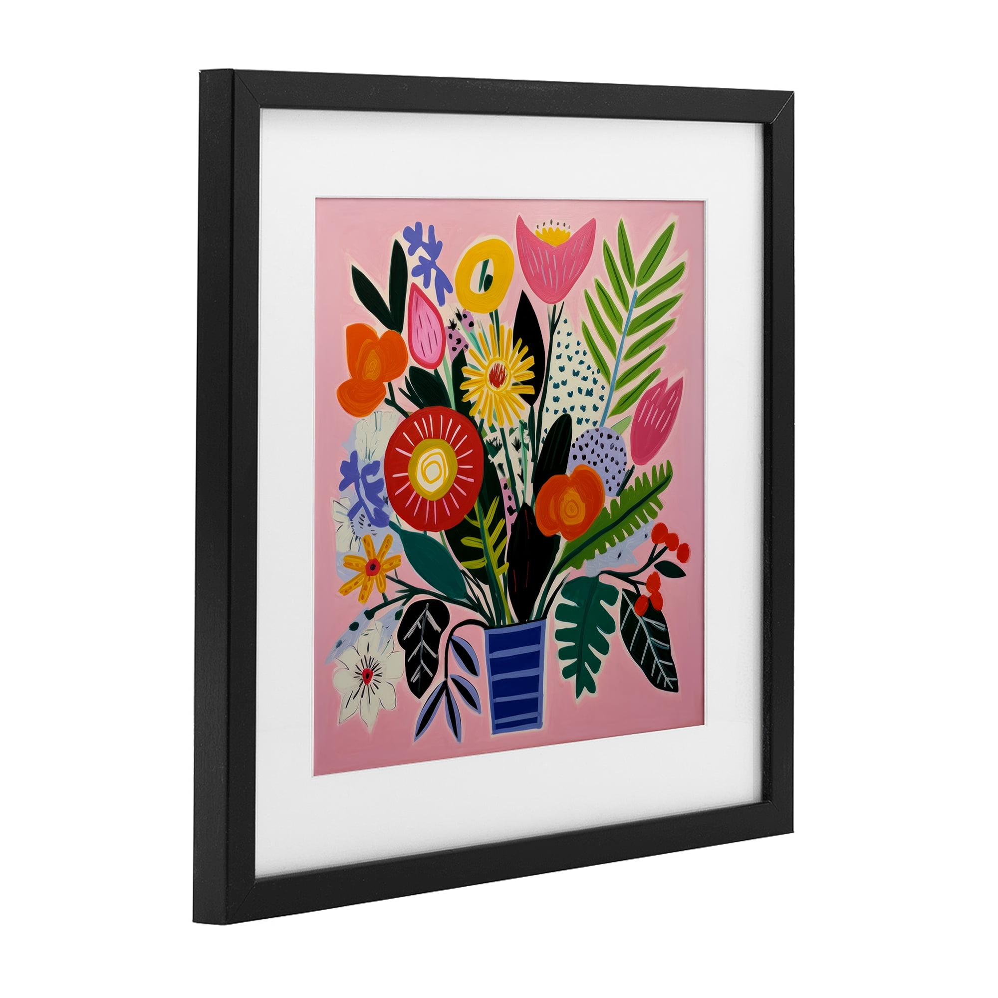 Stupell Industries Floral Flourish Summer Bouquet Black Framed Print Under Glass, design by Lazar Studio