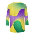 thumbnail image 6 of Ladies Mardi Gras Tops Funny Graphic Crew Neck Tee Shirts Lightweight 3/4 Sleeve New-Orleans Party Pullover Soft Fat Tuesday Outfits 2026, 6 of 7