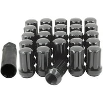 20 Pcs 14mm 1.50 Thread Lug Nuts Short Truck 7 Spline 1.5 Long Black Fits Chevy Camaro, Chrysler 300, Dodge Charger Challenger, 2015 Ford Mustang, 2021 Jeep Wrangler