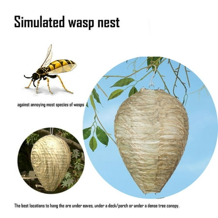 Iuhan 3X Wasp Deterrent Yellowjackets Bee Hornets- Fake Nest- Simulated & Natural (Best Way To Remove Wasp Nest)