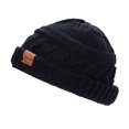 thumbnail image 3 of Rosoz Bonnet Queue de Cheval pour Femmes Bonnet d'Hiver Chaud Queue de Cheval Doux Extensible Tricoté Chapeau Haut Chignon Noir, 3 of 4