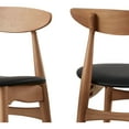 thumbnail image 5 of Chelsea Lane Mid Century Modern Black Faux Leather Wood Side Chairs, Set of 2, Ash Finish, 5 of 5