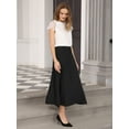 thumbnail image 3 of DARING DIVA Women's A Line Elastic High Waist Maxi Skirts with Pockets 2XL Black, 3 of 7