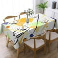 thumbnail image 2 of YFYANG Rectangular Polyester Table Cloth Geometric Line Pattern Table Cover for Indoor Outdoor Kitchen Restaurant Table Decoration Tablecloths，54" X 72", 2 of 9