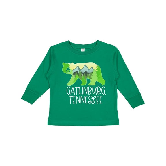 Inktastic Gatlinburg, Tennessee- Mountains and Bear Shape Boys or Girls Long Sleeve Toddler T-Shirt