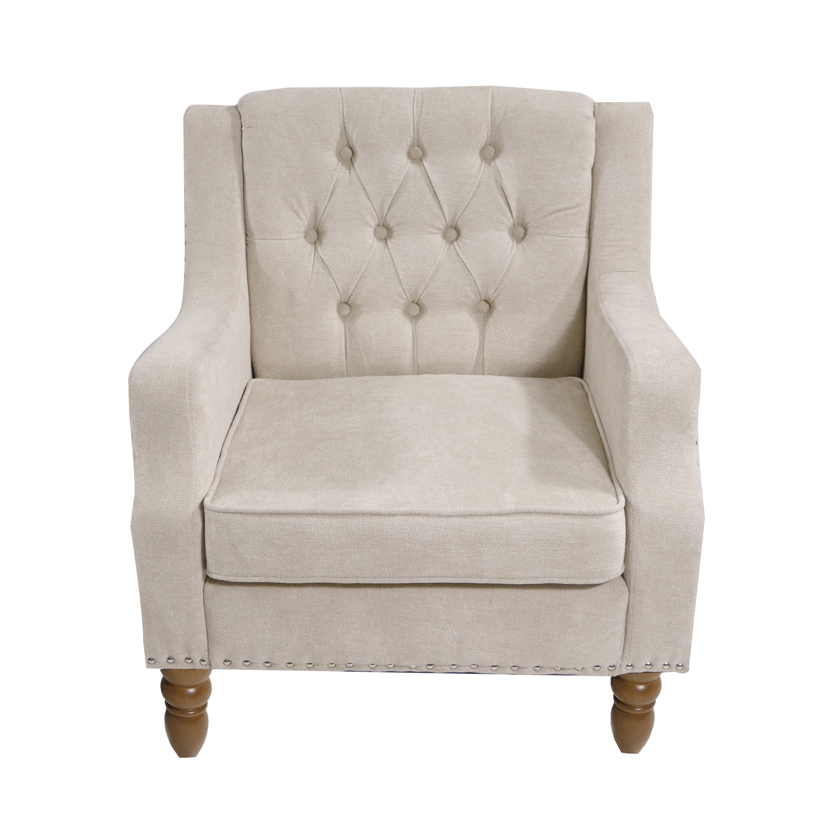 Button Tufted Upholstered Armchair for Living Room