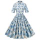 thumbnail image 1 of Moda mujer verano Retro Casual Pullover estampado Floral Sexy manga corta vestido largo Fridja  bnh545, 1 of 6