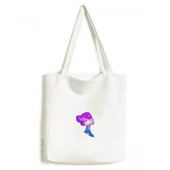 Avatar Star Girl Outline Tote Canvas Bag Shopping Satchel Casual Handbag