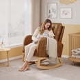 thumbnail image 2 of GloryStar High Back Nursery Rocking Chair, Modern Glider with Sturdy Wood Legs for Nursery Furniture, 2 of 8