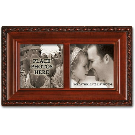 UPC: 0633303099893 | Personalize with Own Photo Woodgrain Rope Trim Jewelry Music Box Plays Wonderful World