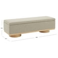 thumbnail image 3 of SAFAVIEH Couture Vianna Solid Boucle Modern Bench with Storage, Brown, 3 of 7