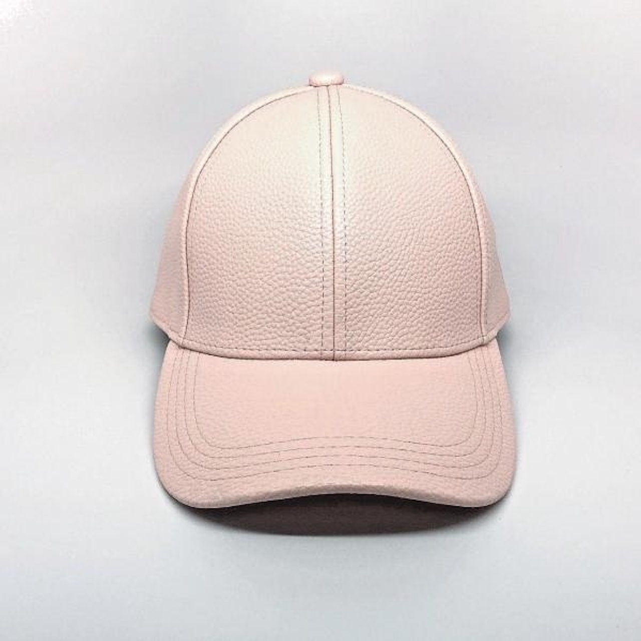 pink leather baseball hat
