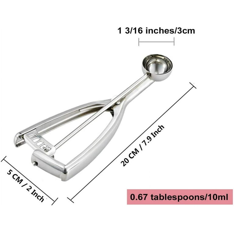 Small Cookie Scoop, 1 tablespoon/ 15 ml, 1 13/32 inches / 36 mm Ball, 18/8  Stainless Steel, Secondary Polishing