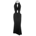 thumbnail image 3 of ZAFUL for Women Prom Dress or Cocktail Dress Evening Part Dress Chain Embellished Twisted Cut Out Midi Slinky Dress Black M, 3 of 8