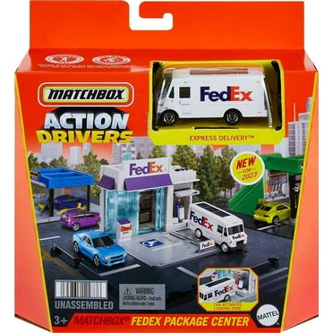 Mattel Matchbox Action Drivers Vehicle Playset - FEDEX PACKAGE CENTER w/ Express Delivery Van