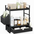 thumbnail image 1 of Organizador de mostrador de baño Aollewoiti de 2 niveles con cajón negro, 1 of 7