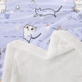 thumbnail image 4 of Kids Kitten Sherpa Blanket Cartoon Animal Blanket for Girls, Kawaii Cat Throw Blanket for Chair Dog Corgi Fleece Blanket, Geometric Lines Plush Blanket Pastel Purple Bedroom Decoratives, 4 of 6