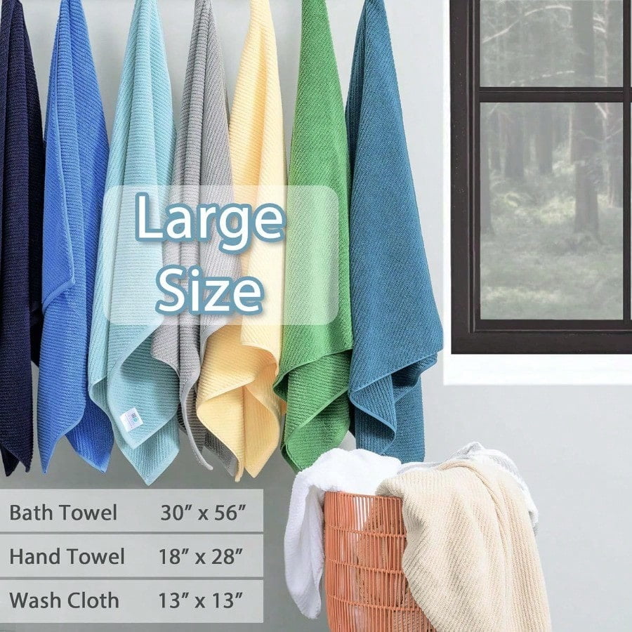 Towels for Bathroom 100 Cotton Lightweight Thick Soft Quick Dry Towels Bath Towel Set of 6 Large 2 Bath 30x56 2 Hand 18x28 2 Washcloths 13x13 Luxury Shower Towel Set Aqua Teal