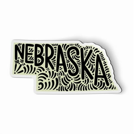 Nebraska Shape Cute Letters Native Local - 5.5" Magnet for Car Locker Refrigerator