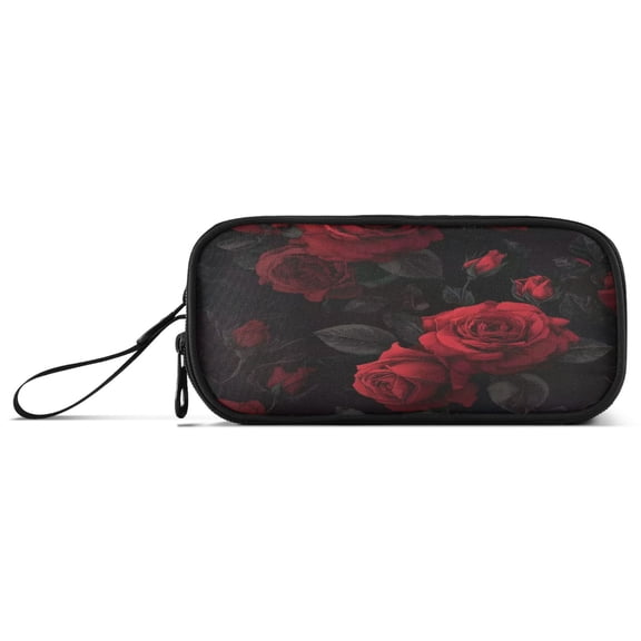 Iauyy Durable Pencil Bag with Three Compartments – Large Capacity Organizer for School Office Travel, Dark Gothic Aesthetics