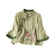 thumbnail image 1 of Vestidos Casuales Para Mujer, Blusas De Mujer De Moda Cárdigan informal de lino con cuello alto y botones bordados para mujer, 1 of 3