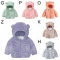 thumbnail image 3 of Toddler Boys Girls Hooded Jacket Fleece Hoodie Winter Warm Solid Color Coat Cute Bear Ear Sweater Thick Clothes 1-2 Years, 3 of 3