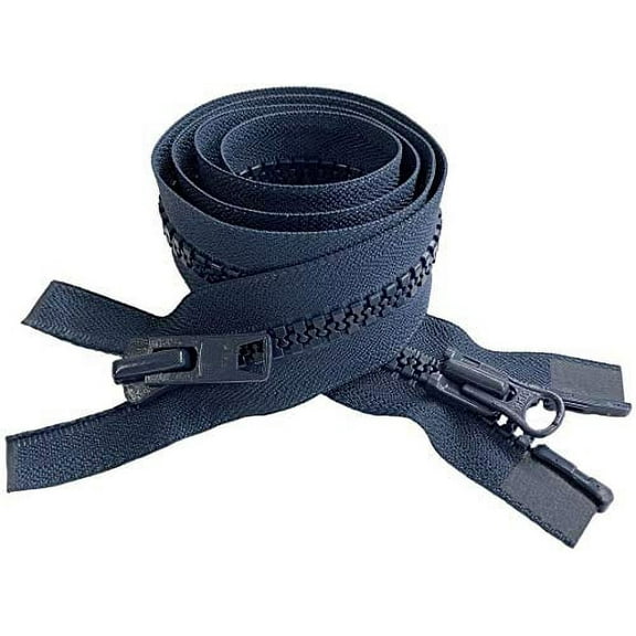 #10 Vislon Molded Separating Two-Way YKK Heavy Duty Jacket Zipper - Choose Your Length & Color - 1 Zipper Per Pack - Made in The United States (Navy - 560, 30" Inches)
