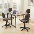thumbnail image 2 of VECELO Armeless Home Office Chair, Ergonomic Low-Backrest Computer Chiar with Adjustable Height 360° Swivel Rolling Chair, Coffee, 2 of 9