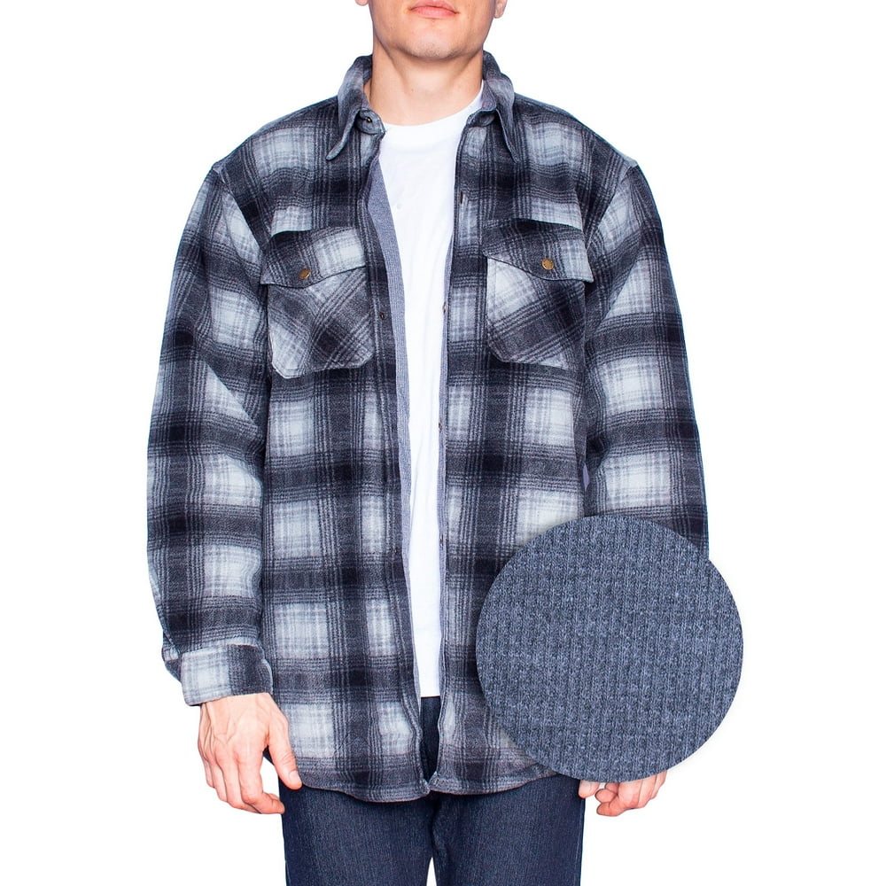 Maxxsel Flannel Shirt Jackets for Men Big And Tall Heavy Quilted