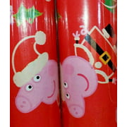 1 Roll Heavy Weight Peppa Pig Christmas Gift Wrapping Paper 70 sq feet