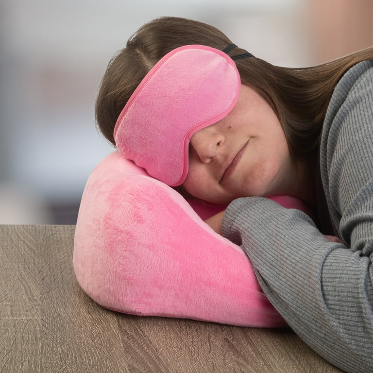 Home-Complete Travel Neck Pillow Set with Fleece Blanket and