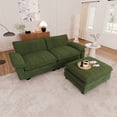 thumbnail image 4 of Muumblus Oversized Modular Sectional Cloud Sofa with Ottoman, L-Shaped 2-Seat Corduroy Couch for Living Room, Green, 4 of 8