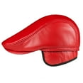 thumbnail image 3 of Men Beret Real Leather Flat Cap Genuine Leather Earflaps Warm Autumn Winter Brown Black Red Male Ivy Cap ,Soft Feel, 3 of 4