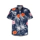 thumbnail image 5 of Blusa de Manga Corta Bloque de Impresión de Botón Collar de Solapa Blusa Casual, Mangas de Mano para Hombres, 5 of 7