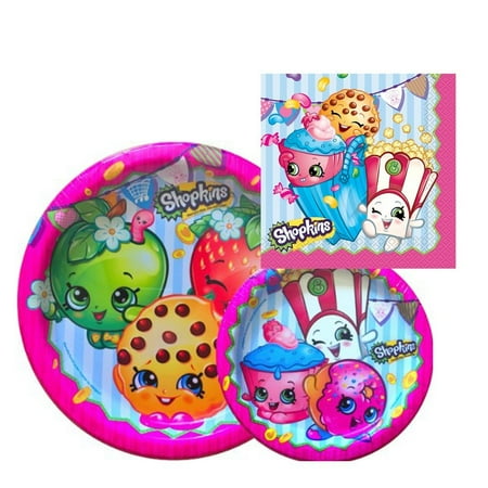 - Birthday Party Supply Set for 16: Dinner Plates, Dessert Plate, & Napkins16 Shopkins Napkins By Shopkins