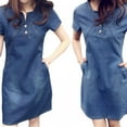 thumbnail image 3 of EIMELI Robe en Jean Décontractée pour Femmes Robe Courte en Denim Grande Taille Robe en Denim, 3 of 7