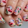 thumbnail image 6 of Christmas Artificial Nails Cartoon Car False Nails Christmas Light Strips Full Covers on Nails, 6 of 8