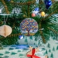 thumbnail image 5 of Funny Christmas Ornament,Mosaic Tree Adorned With Flurry Of Butterflies,Xmas Round Ceramic Pendant, 5 of 6