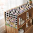 thumbnail image 6 of Table Runners 70 Inches Long Dress Scarves, Easter Bunny Farmhouse Coffee/Dining/Kitchen Table Decor, Holiday Table Runner, Spring Easter Eggs Floral Black White Check 13x70 Inch, 6 of 9