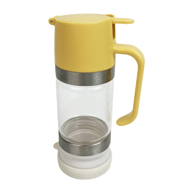 Tarro dispensador de miel, gotero de vidrio antigoteo de 300 ml con asa, recipiente dispensador de jarabe transparente con base de silicona