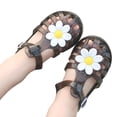 thumbnail image 3 of KKBOTIVE Toddler Girls Floral Design Sandals Fashion Lightweight Beach Pool Outdoor Summer Shoes for Kids Daily Footwear, Black Size: 2.5-3 years, 3 of 6