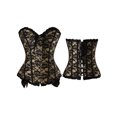 thumbnail image 5 of Floral Pattern Corset Bustier Top Sexy Steel Boned Corset Body Shaper Bustier for Women, 5 of 5