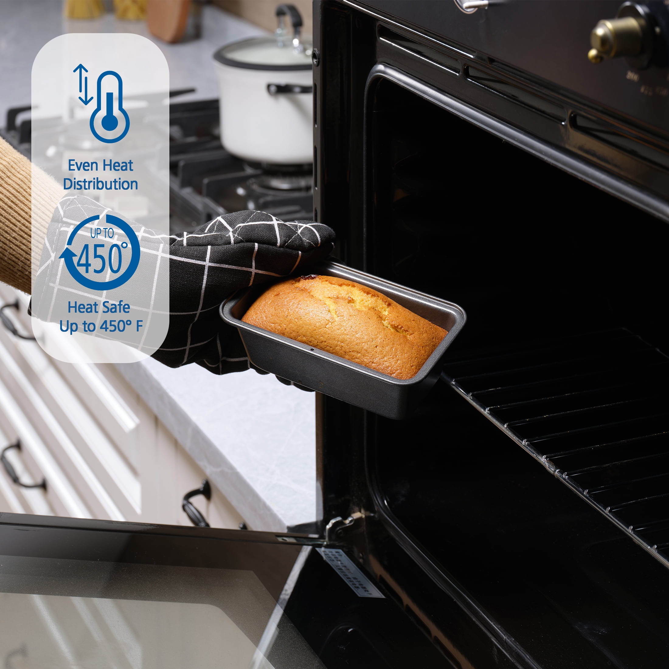 Mainstays 2pk Nonstick Mini Loaf Pan, 5.7 in W x 3 in D x 2 in H