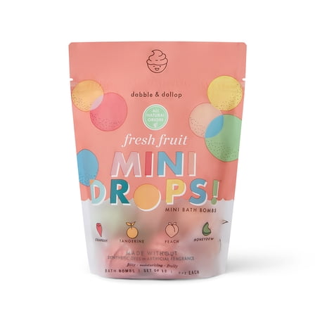 Dabble & Dollop Mini Bath Bombs - Fresh Fruit Variety Pack, 12 Count