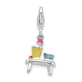 thumbnail image 5 of Auriga 925 Sterling Silver 3-D Enameled Table and Bowls Charm for Women (L - 18mm, W - 12mm), 5 of 7