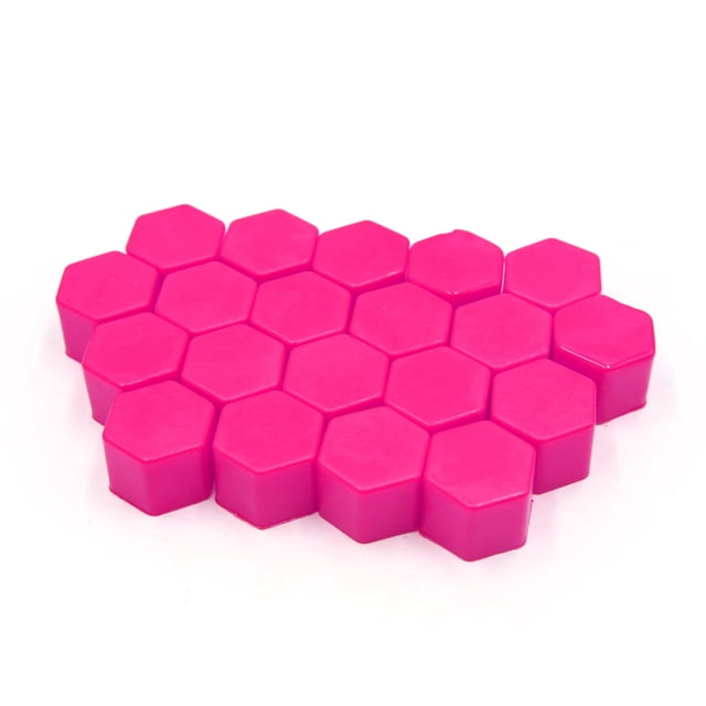 20pcs 17mm X 19mm Tapas de Silicona Rosado Tapones de Tuercas de Las Ruedas de Coche