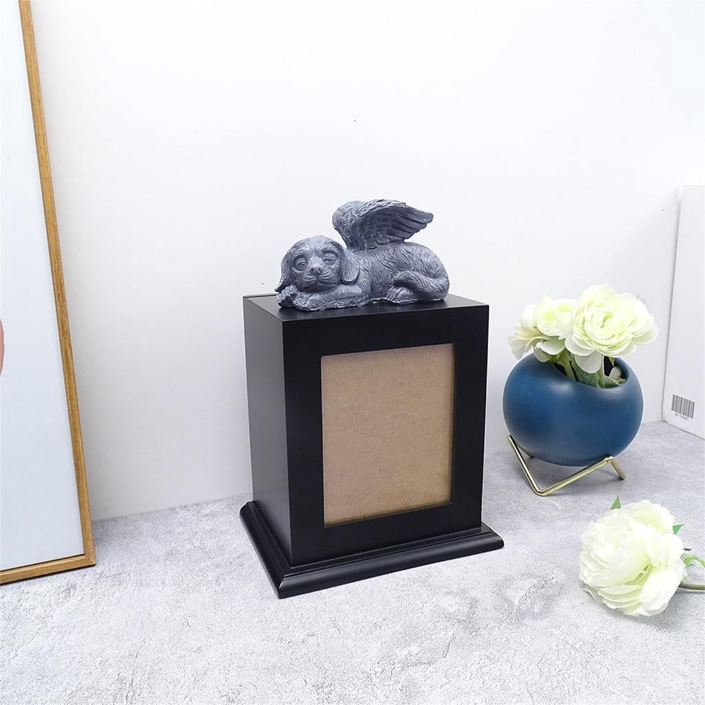 Pet Urn for Ashes Pet Ashes Box with Angelic Dog Statue Ashes Box Funeral Urn