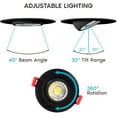 thumbnail image 4 of Luxrite 6-Pack 3 inch LED Gimbal Recessed Lighting with J-Box 3 Color Options 8W 600 Lumens Dimmable Damp Rated - Black, 4 of 8